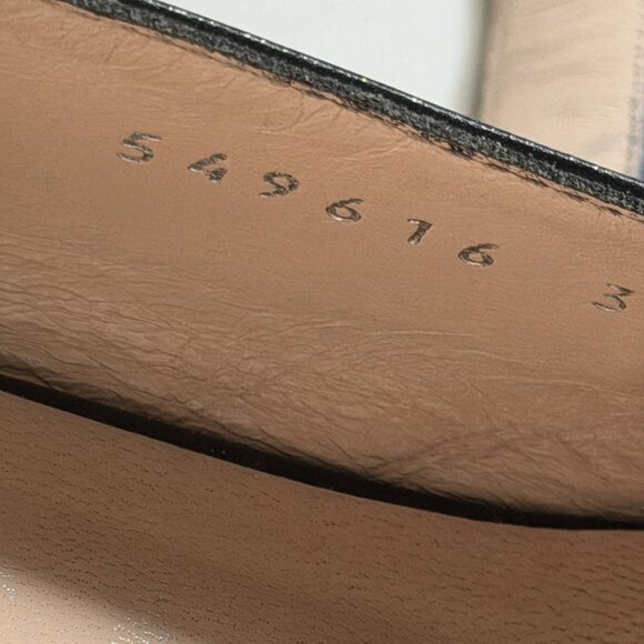 Gucci Malaga Black Kid Web Horsebit Low Heel Slingback Pumps Sz 36.5 - Picture 13 of 14